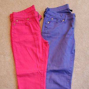 Lot of 2 Gap Skinny Ankle Pants Purple Pink 26